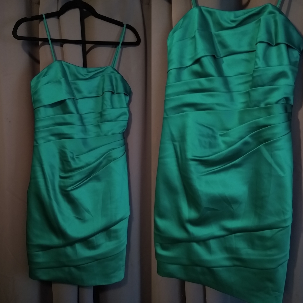 Emerald David's Bridal Bridesmaids Dress